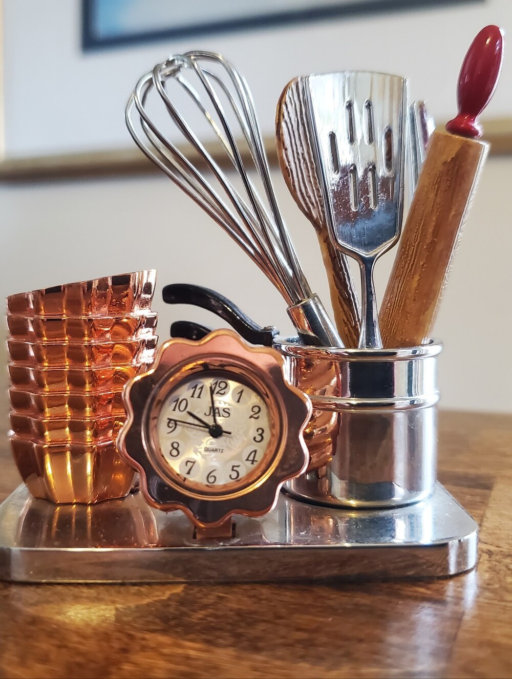 Miniature Kitchen Utensils Clock